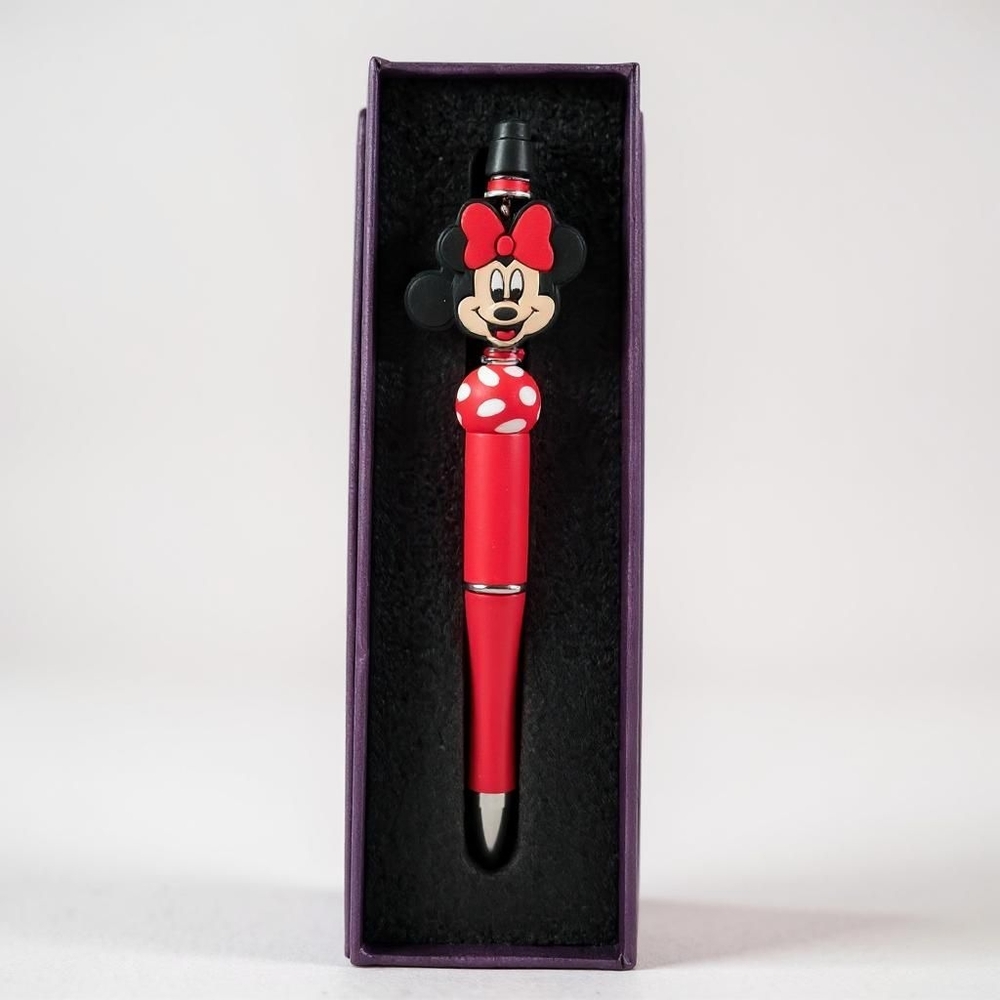 Limited Edition Mickey & Minnie Rhinestone Beaded Pen Set- Gift Box Included - Picture 4 of 13